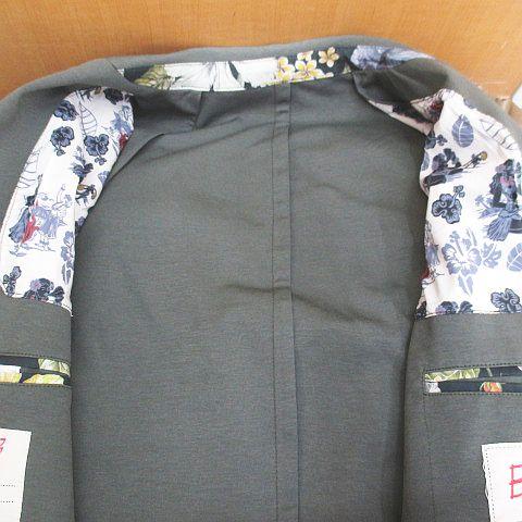 ボブ BOB テーラード ジャケット 背抜き 48 緑系 グリーン イタリア製