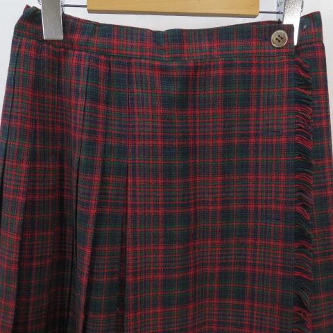 ファミリア Familiar プリーツスカート ひざ丈 150 赤系 レッド