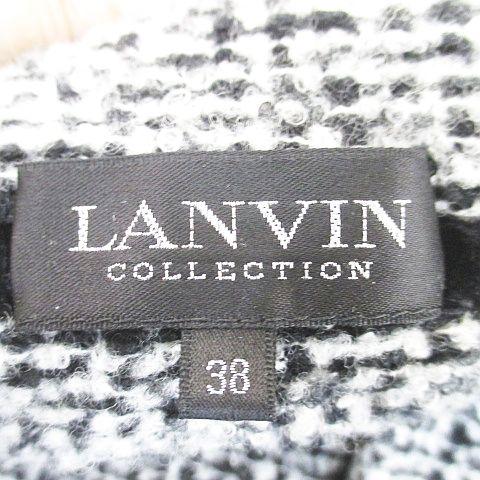ランバン LANVIN ニットジャケット 比翼 38 黒系 ブラック 日本製