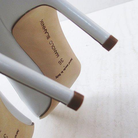 マノロブラニク MANOLO BLAHNIK パンプス ピンヒール 36 ホワイト 白系