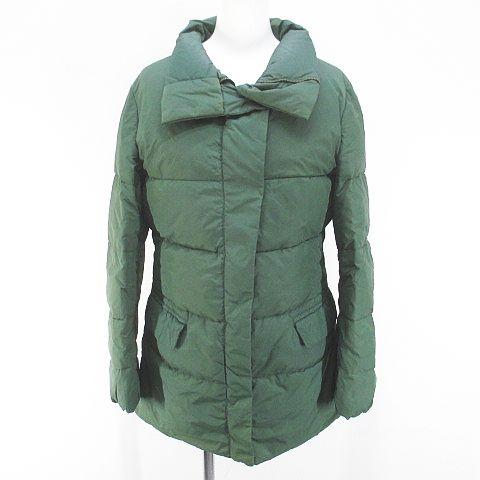 ラウラリンドール LAURA LINDOR ダウンジャケット 比翼 42 緑系