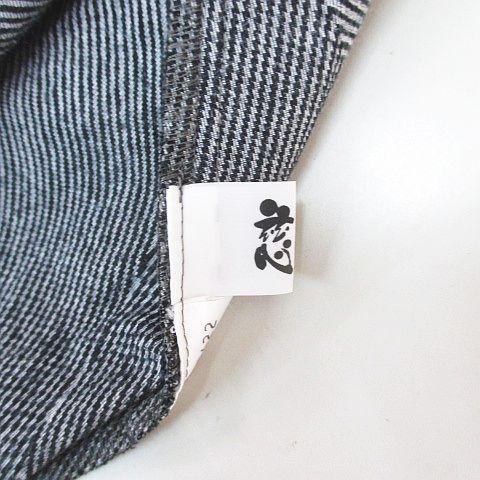 ジウ 慈雨 変形 デザイン コート ロング丈 40 灰系 グレー 総柄 ボタン