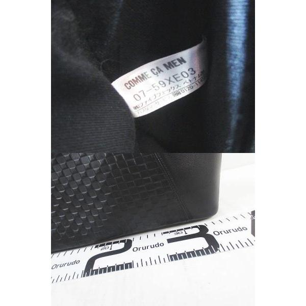 未使用品 コムサメン COMME CA MEN 市松トートバッグ ブラック レザー