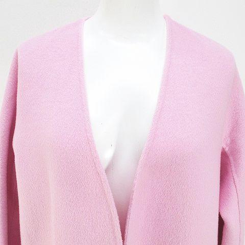 セルフォード CELFORD ロング丈 ノーカラーコート 前開き F ピンク系