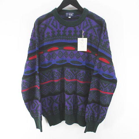 未使用品 スコーネ SKKONE 長袖 ニット セーター M 紫系 パープル 毛