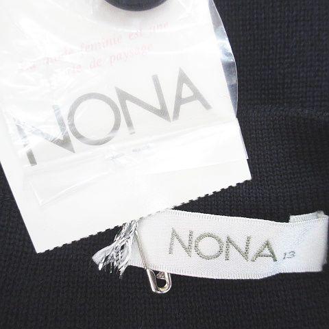 【中古】未使用品 NONA 花柄 フラワー 長袖 カーディガン ニット 13 紺系 ネイビー 毛 ウール タグ付 レディース 未使用品 NONA 花柄 フラワー 長袖 カーディガン ニット 13 紺系
