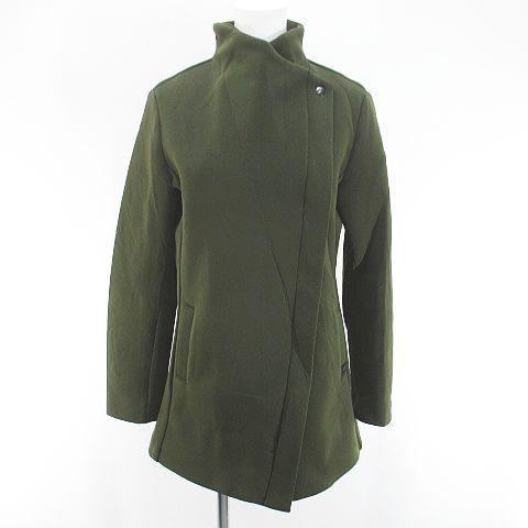 【中古】ハイドロゲン HYDROGEN ジャケット ミディアム丈 比翼 40 緑系 グリーン ジップアップ ポケット 無地 レディース ハイドロゲン HYDROGEN ジャケット ミディアム丈 比翼 40 緑系