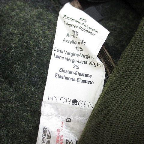 ハイドロゲン HYDROGEN ジャケット ミディアム丈 比翼 40 緑系