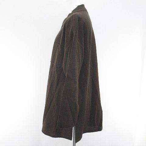 未使用品 NONA 長袖 ニットシャツカーディガン 13 茶系 ブラウン 肩 