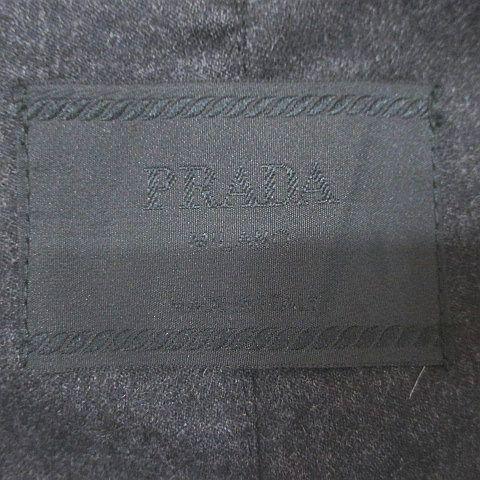 PRADA（プラダ） ステンカラーコート ロング丈 比翼 黒系 ブラック