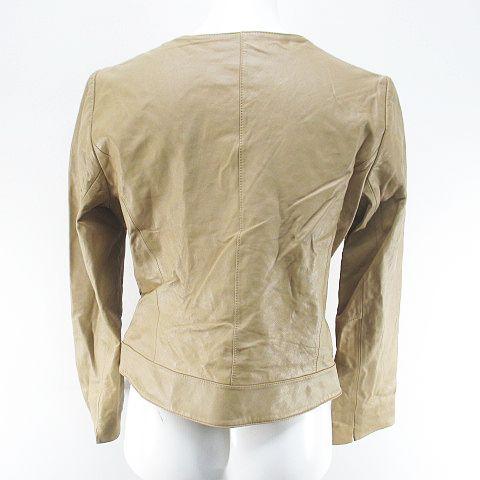 ブランベール blancvert レザージャケット 革ジャン ノーカラー