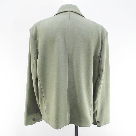 【中古】ソロヴ SOLOV セットアップ ジャケット ロング丈 テーパードパンツ ジップフライ 1 緑系 グリーン 裏地 無地 ソロヴ SOLOV セットアップ ジャケット ロング丈 テーパードパンツ