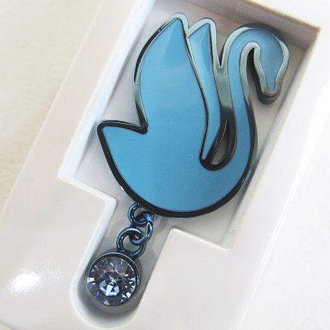 スワロフスキー SWAROVSKI 5723317 CRM25 SWAN PIN BLUE ピンブローチ