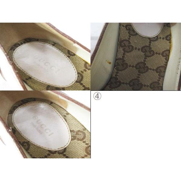 GUCCI（グッチ） ヒールローファー シェリーライン 37.5 ホワイト 白