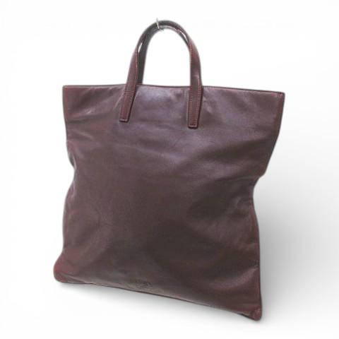 LOEWE（ロエベ） トートバッグ ハンドバッグ 無地 アナグラム ボルドー 
