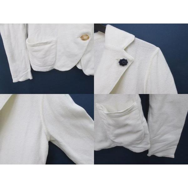 <美品>LARDINI オフホワイト コットン ニットジャケット サイズS相当 ラルディーニ LARDINI ニットウェア KNITWEAR コットン ニット