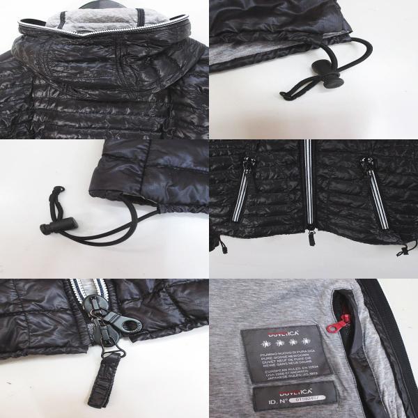 DUVETICA(デュベティカ)黒のフード付きダウンジャケット　46 DUVETICA フード付きダウンジャケット 46 ブラック 黒
