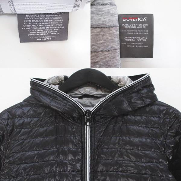 DUVETICA(デュベティカ)黒のフード付きダウンジャケット　46 DUVETICA フード付きダウンジャケット 46 ブラック 黒