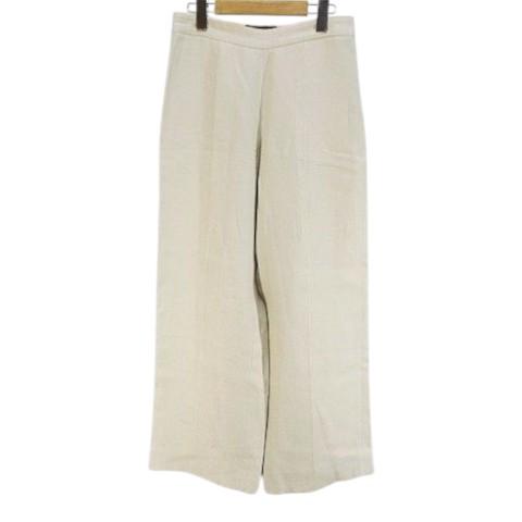 ロロピアーナ Loro Piana ロング丈 ワイドパンツ 42 ベージュ 無地