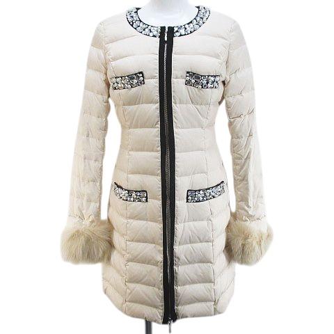 Rady ダウンコート レディ Rady ダウンコート ミドル丈 F ライトベージュ バイカラー