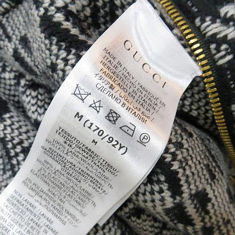 GUCCI（グッチ） ボンバージャケット カーデ 595691 XKDUY 白黒 千鳥格 