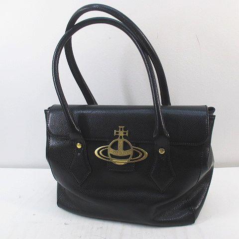 ヴィヴィアン　ブラックレザー ハンドバッグ Vivienne Westwood（ヴィヴィアンウエストウッド） エグゼクティブ