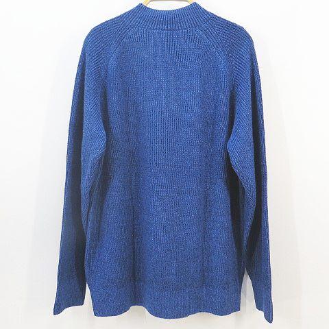 ユニクロ（UNIQLO） 長袖 ニット セーター XL 青系ブルー ハイネック