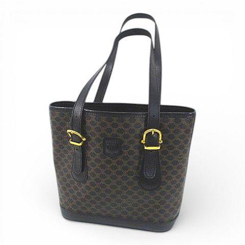 CELINE（セリーヌ） ヴィンテージ トートバッグ マカダム柄 ブラック