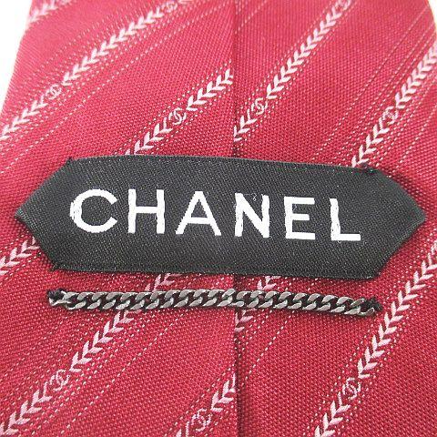 CHANEL（シャネル） ストライプ柄 シルク 絹 ネクタイ レギュラータイ