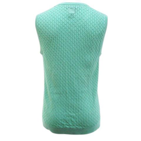 ゾーイ ZOY DRESS CODE INTERNATIONAL ゴルフウェア ケーブル編み ベスト 40 緑系 エメラルドグリーン Vネック ロゴ 刺繍 リブ レディース |  | 01