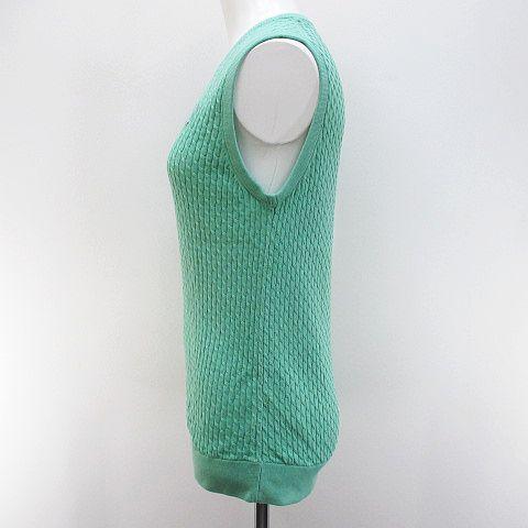ゾーイ ZOY DRESS CODE INTERNATIONAL ゴルフウェア ケーブル編み ベスト 40 緑系 エメラルドグリーン Vネック ロゴ 刺繍 リブ レディース |  | 05