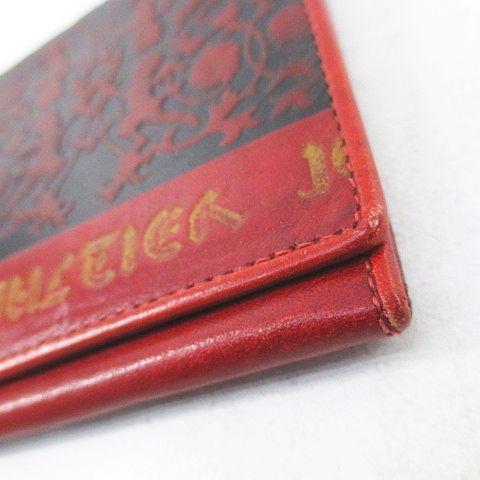 新品！ジャンポールゴルチエ 赤レザー長財布 ジャンポールゴルチエ Jean Paul GAULTIER 長財布 札入れ エンボス加工