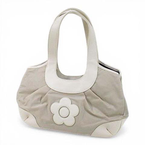 マリークワント MARY QUANT トートバッグ フラワーモチーフ ベージュ 