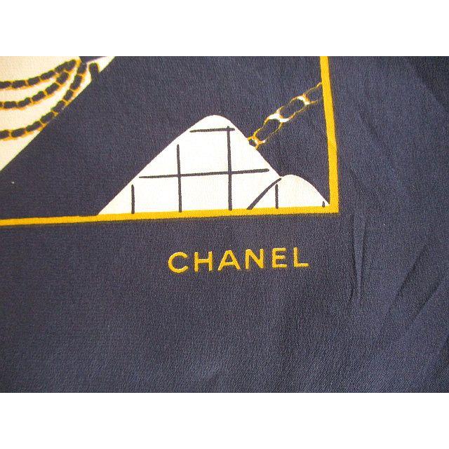 CHANEL（シャネル） ヴィンテージ スカーフ マトラッセ柄 ネイビー