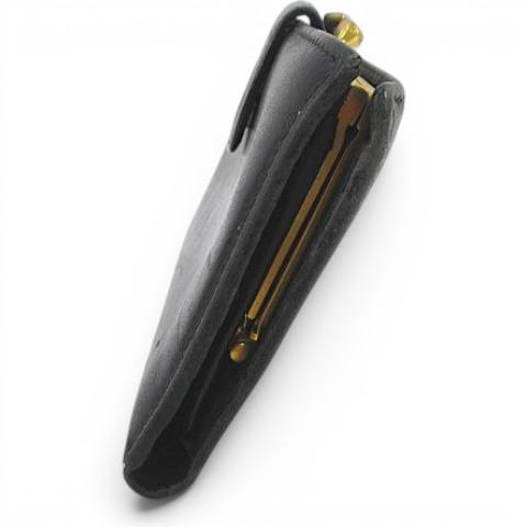 GUCCI（グッチ） GUCCI 2つ折り ガマ口 財布 ブラック 黒 レザー 