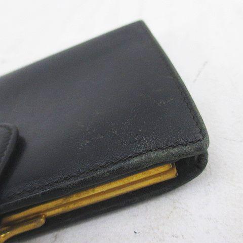 GUCCI（グッチ） GUCCI 2つ折り ガマ口 財布 ブラック 黒 レザー
