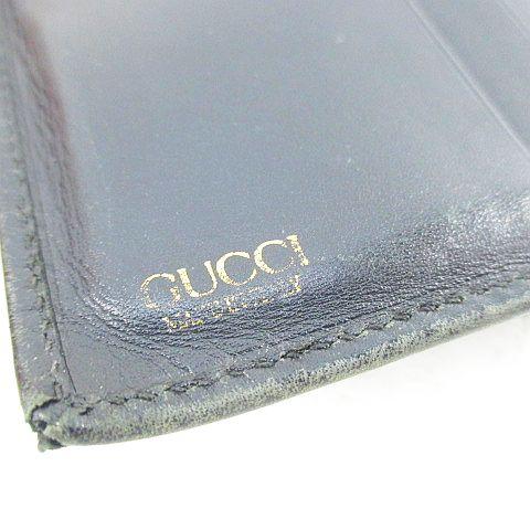 GUCCI（グッチ） GUCCI 2つ折り ガマ口 財布 ブラック 黒 レザー