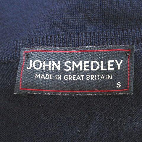ジョンスメドレー アーガイル柄 長袖 カーディガン ニット S 紺 ネイビー 毛 ジョンスメドレー JOHN SMEDLEY アーガイル柄 長袖 カーディガン