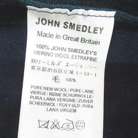 ジョンスメドレー アーガイル柄 長袖 カーディガン ニット S 紺 ネイビー 毛 ジョンスメドレー JOHN SMEDLEY アーガイル柄 長袖 カーディガン