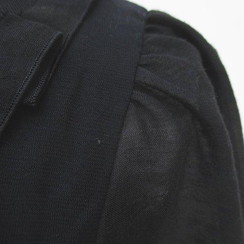 エムズグレイシー 七分袖 カットソー 40 黒系 ブラック 日本製 シースルー エムズグレイシー M'S GRACY 七分袖 カットソー 40 黒系 ブラック 日本