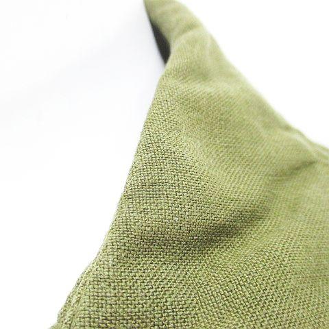 ザラ ベーシック ZARA BASIC ロングコート ダブル 薄手 麻 リネン M 緑 