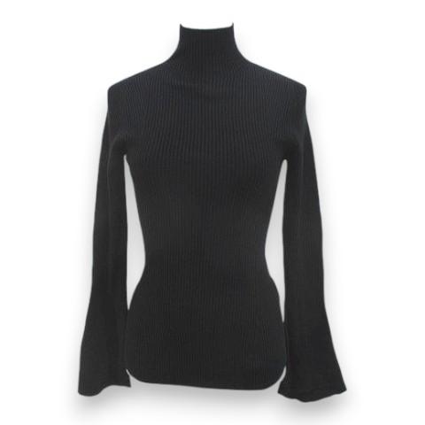 マメクロゴウチ ハイネック ブラック 長袖 トップス ユニクロ（UNIQLO） マメクロゴウチ Mame Kurogouchi コラボ 長袖 3D