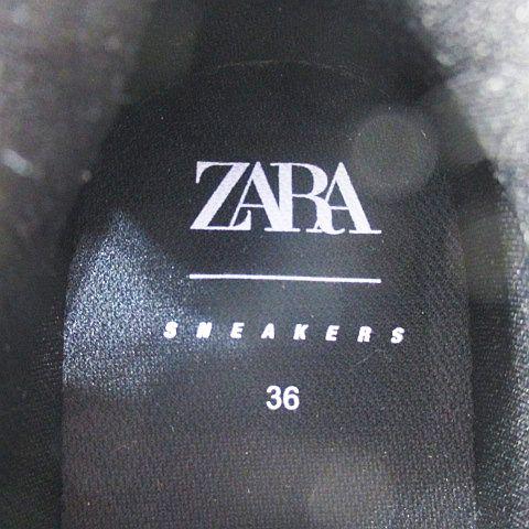 ZARA（ザラ） 厚底スニーカー 36 ブラック 黒系 レザー調 レディース