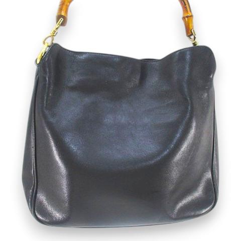 GUCCI（グッチ） バンブーショルダーバッグ ブラック 黒系 レザー 