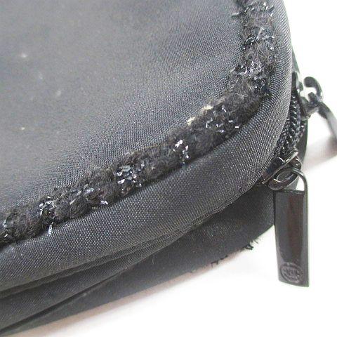 CHANEL（シャネル） メイクポーチ ブラック 黒 ツイードパイピング