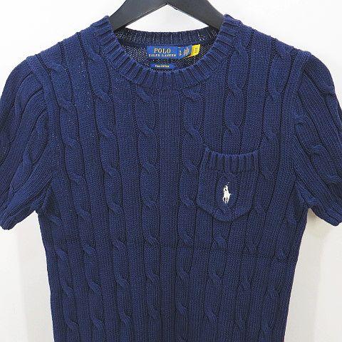 ポロ ラルフローレン POLO RALPH LAUREN 半袖 ニット セーター S 紺系