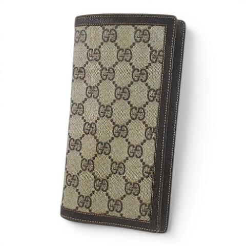 GUCCI（グッチ） オールドグッチ 札入れ 長財布 GGキャンバス ブラウン 