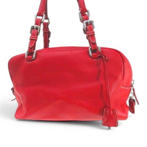 PRADA（プラダ） 型押しロゴ ミニボストンバッグ ハンドバッグ ロゴ