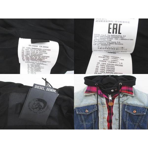 ディーゼル DIESEL L-MARALI デニム レイヤード レザー ジャケッ DIESEL（ディーゼル） DIESEL L-MARALI デニム レイヤード レザー