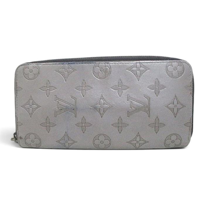 ルイヴィトン ジッピーウォレット ヴェルティカル シャドウ M81384 グレー LOUIS VUITTON（ルイ・ヴィトン） モノグラム シャドウ ヴェルティカル